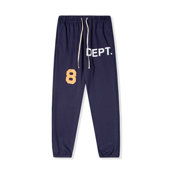 Gallery Dept Pants - Gallery Dept Unisex Number 8 Printed Sweatpants Blue